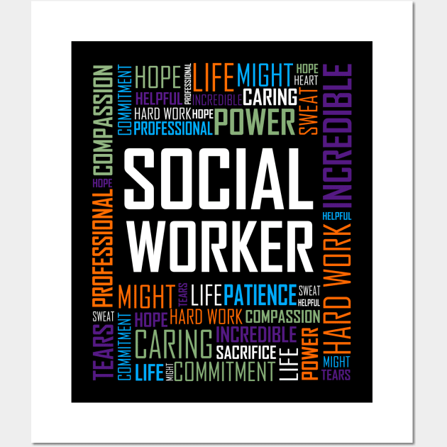 Social Work Words Wall Art by LetsBeginDesigns